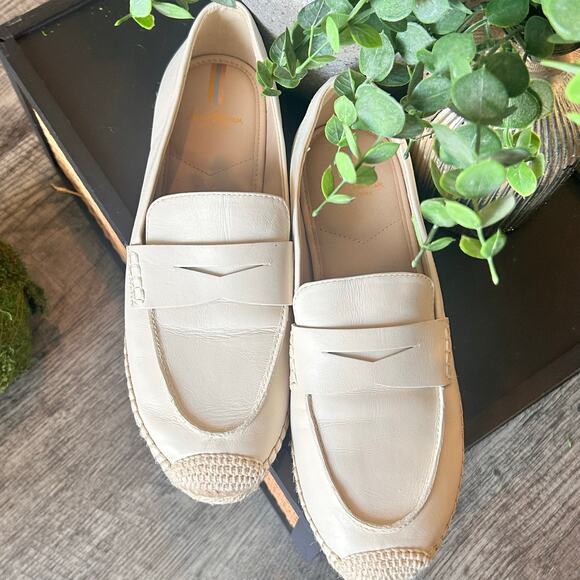 Sam Edelman Loafer Sz 10M Soft Ivory Leather Flat Casual Comfort Shoe Norm-core - Picture 6 of 15